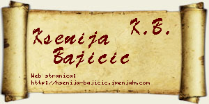 Ksenija Bajičić vizit kartica